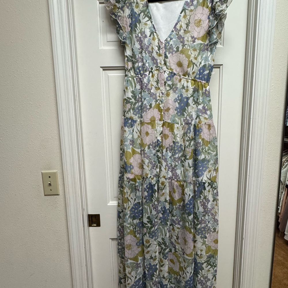 Aakaa Pastel Floral Maxi Dress